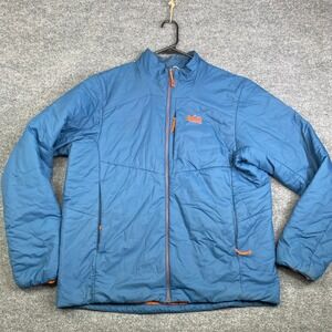 REI Co-op Mens Activator Primaloft Insulated Puffer Jacket Blue Orange 110843